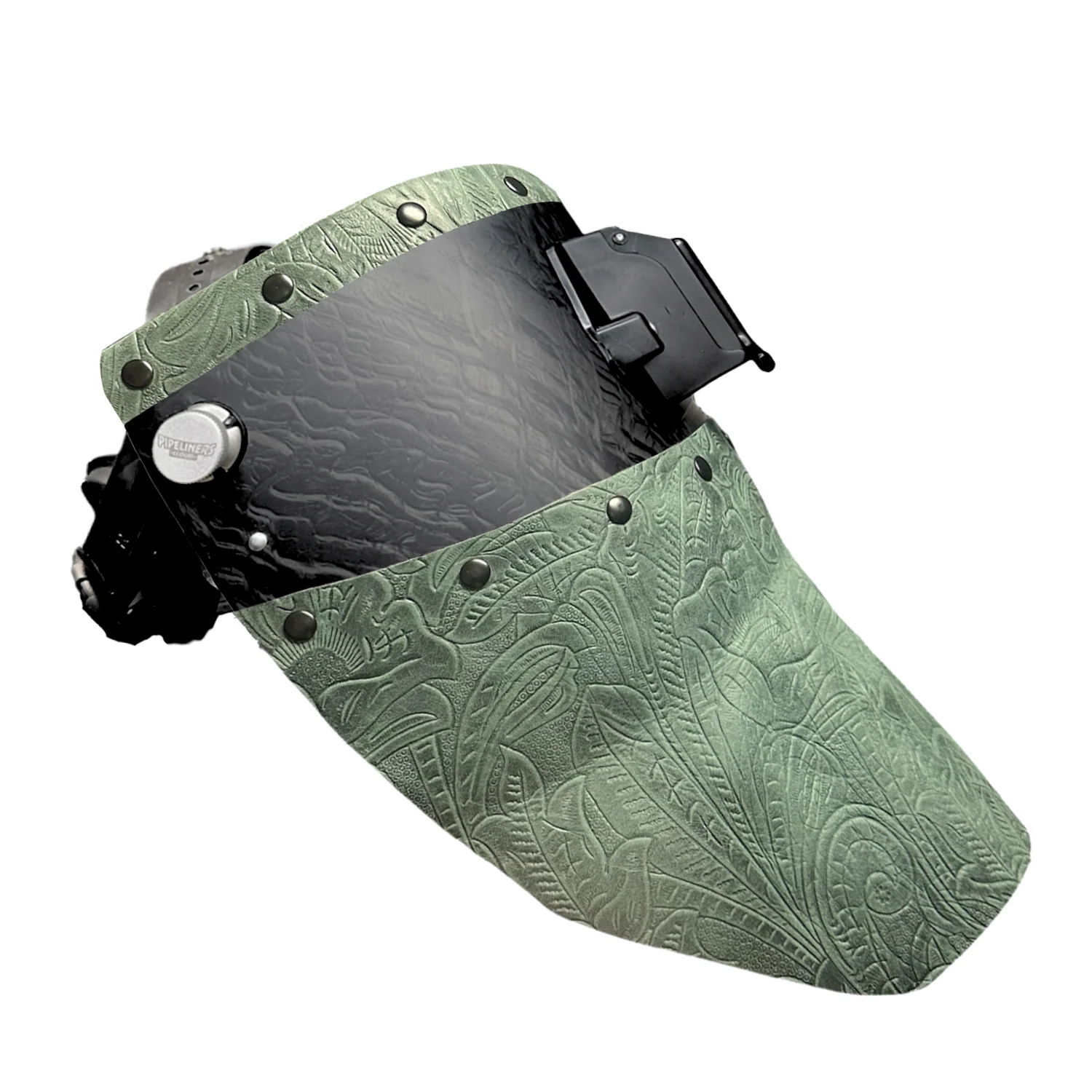 Corn Silk Carbon Fiber Chopped Top & Bottom Leather Welding Hood - Image 50