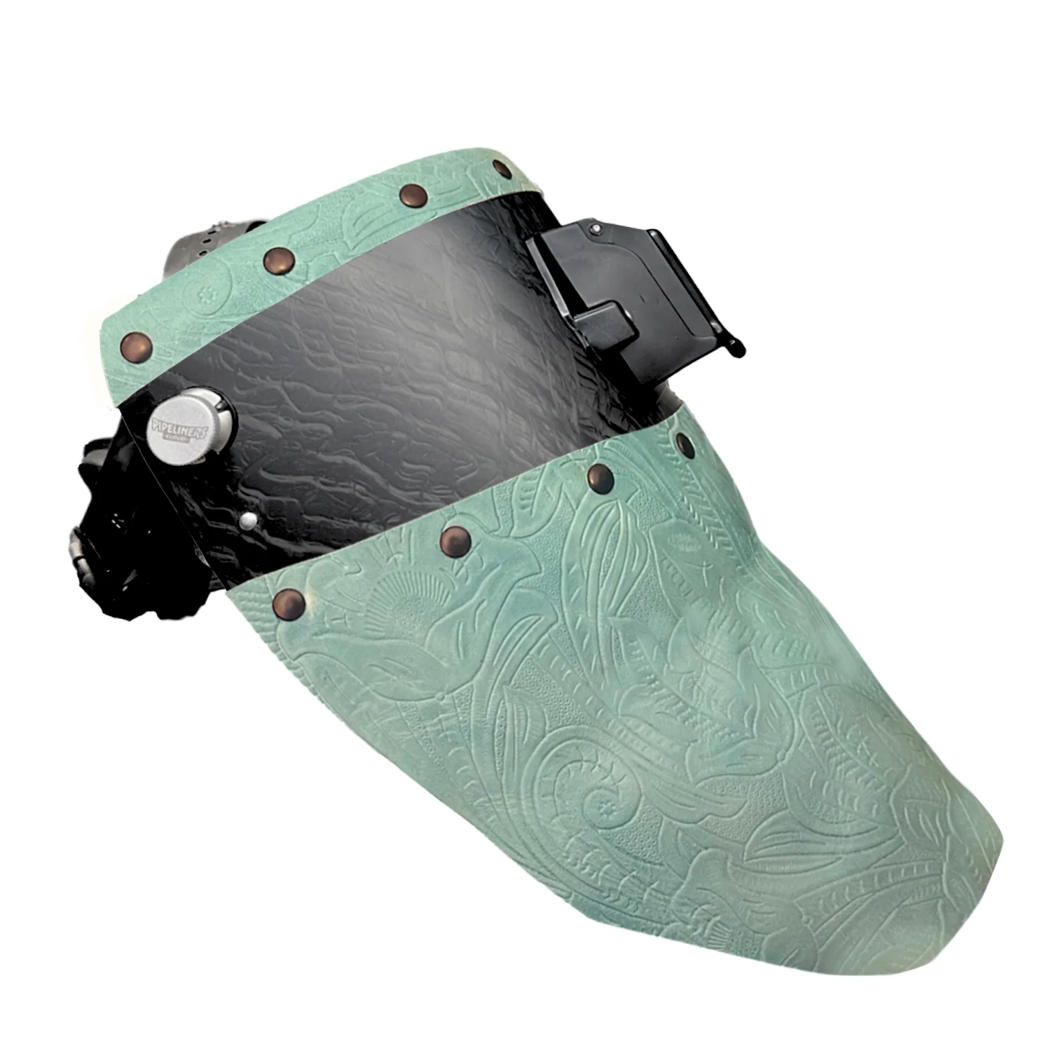 Corn Silk Carbon Fiber Chopped Top & Bottom Leather Welding Hood - Image 51