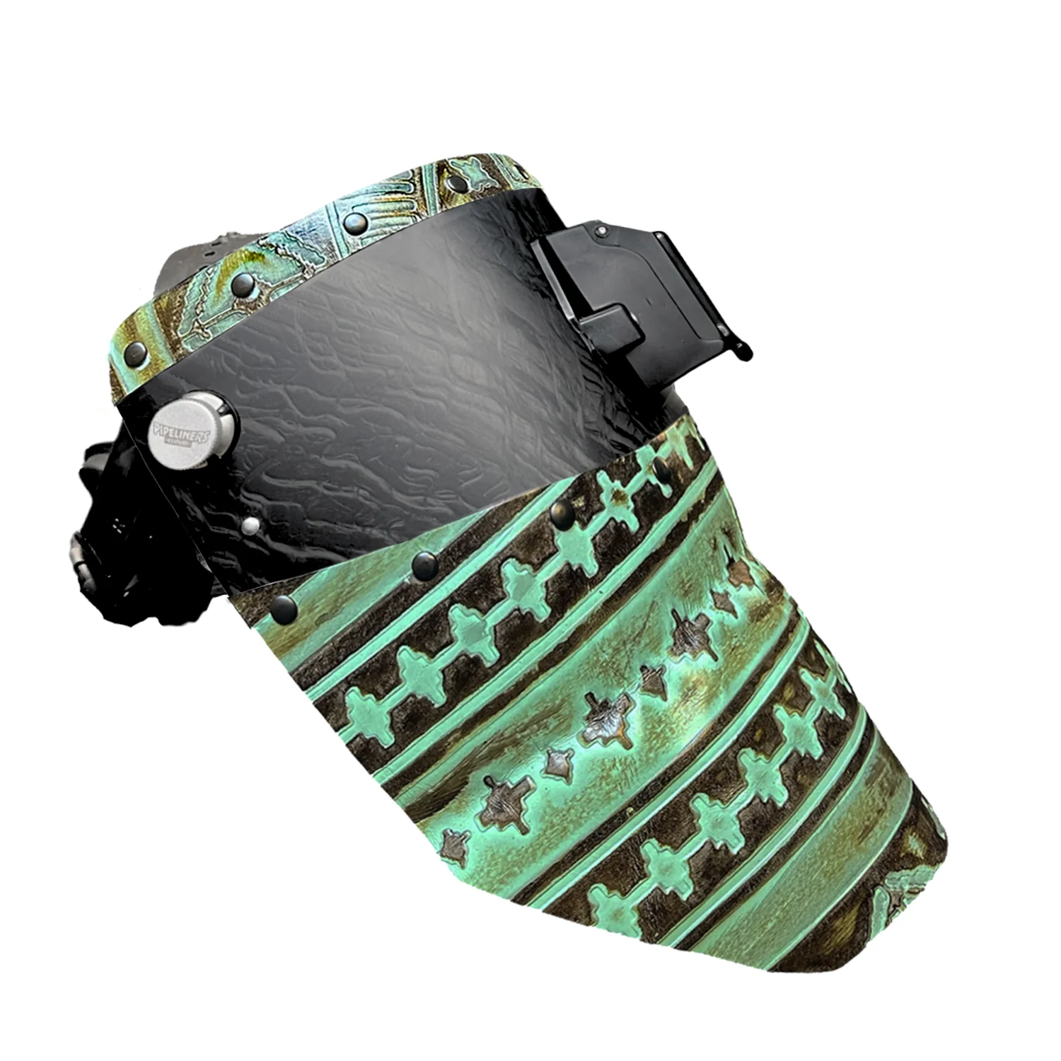 Corn Silk Carbon Fiber Chopped Top & Bottom Leather Welding Hood - Image 6