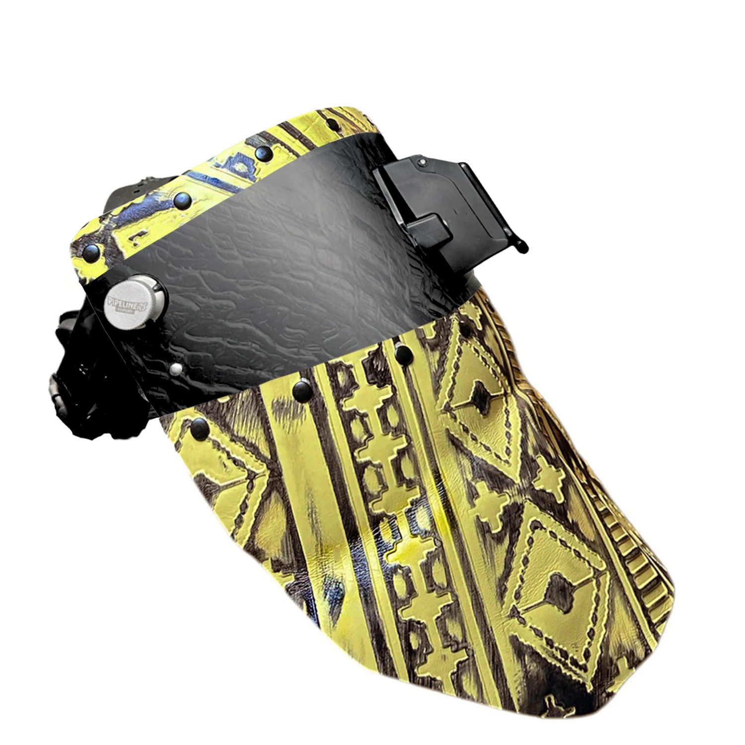 Corn Silk Carbon Fiber Chopped Top & Bottom Leather Welding Hood - Image 7