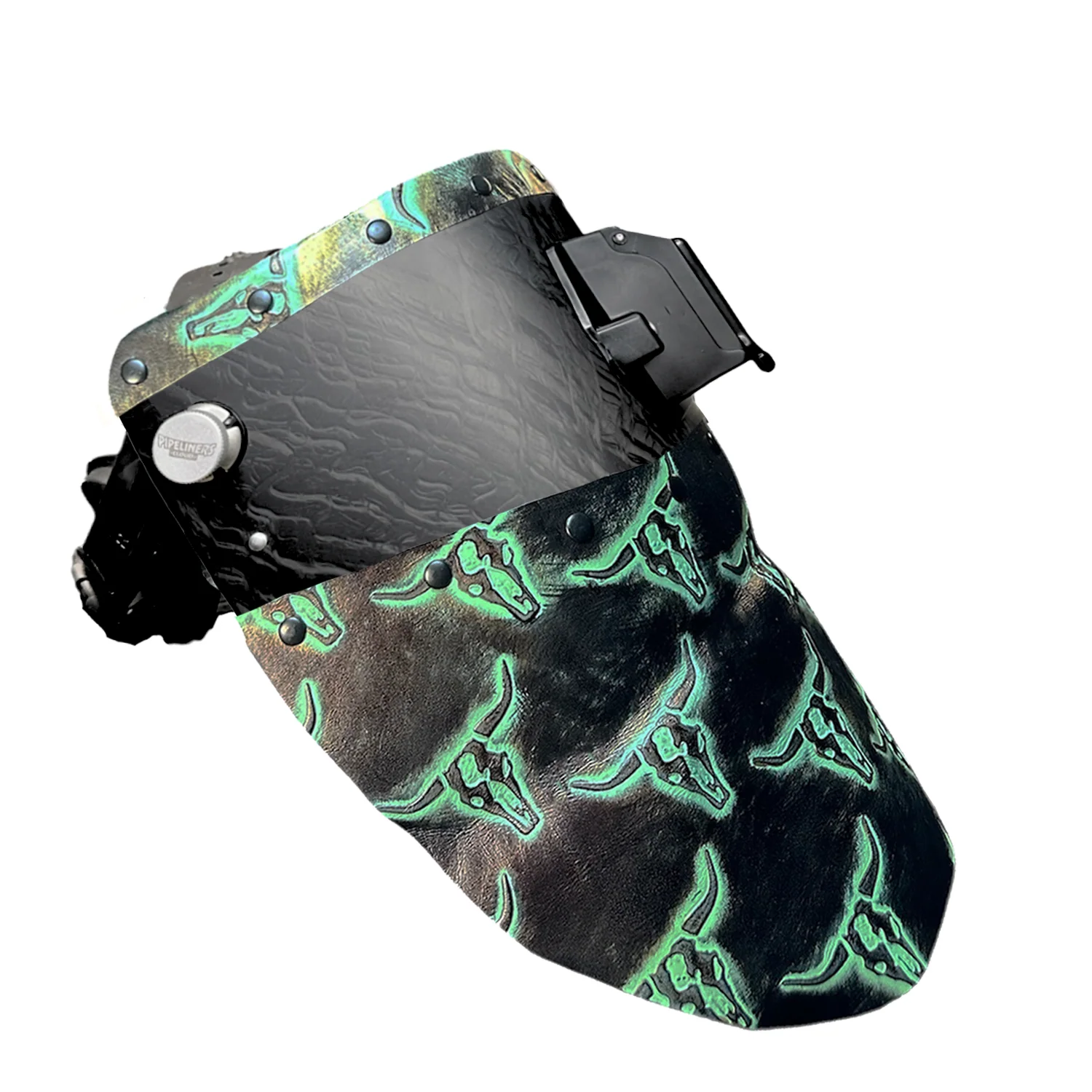 Corn Silk Carbon Fiber Chopped Top & Bottom Leather Welding Hood - Image 8
