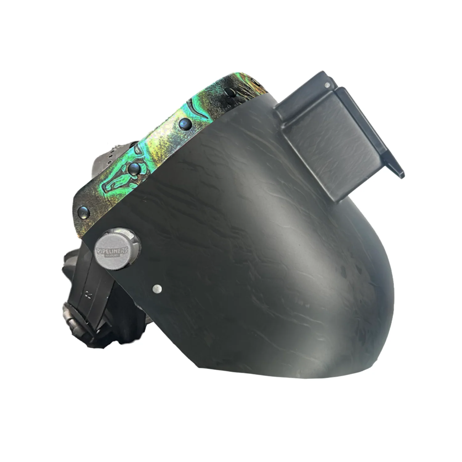 Corn Silk Carbon Fiber Chopped Top Leather Welding Hood - Image 19