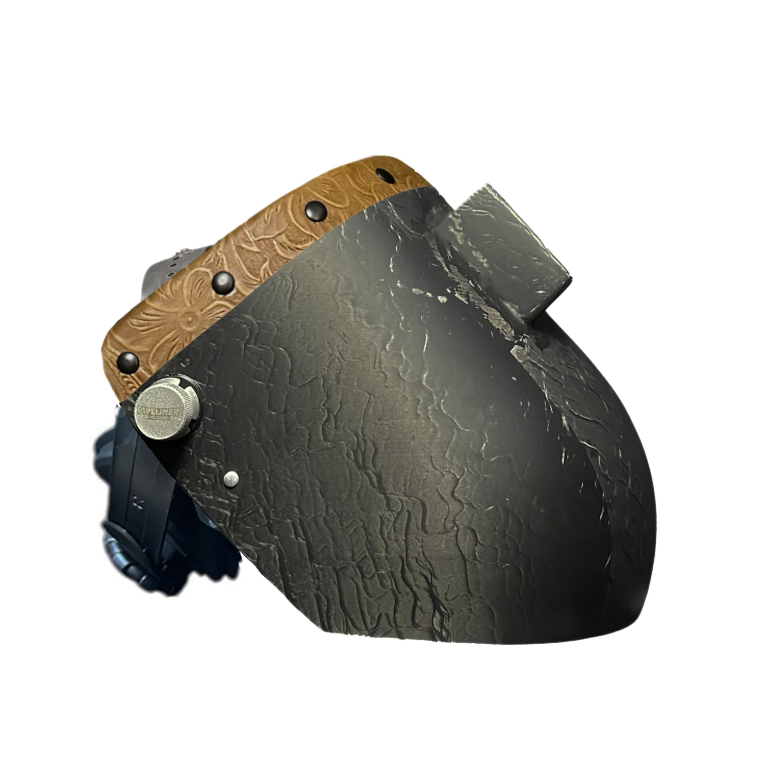 Corn Silk Carbon Fiber Chopped Top Leather Welding Hood - Image 34
