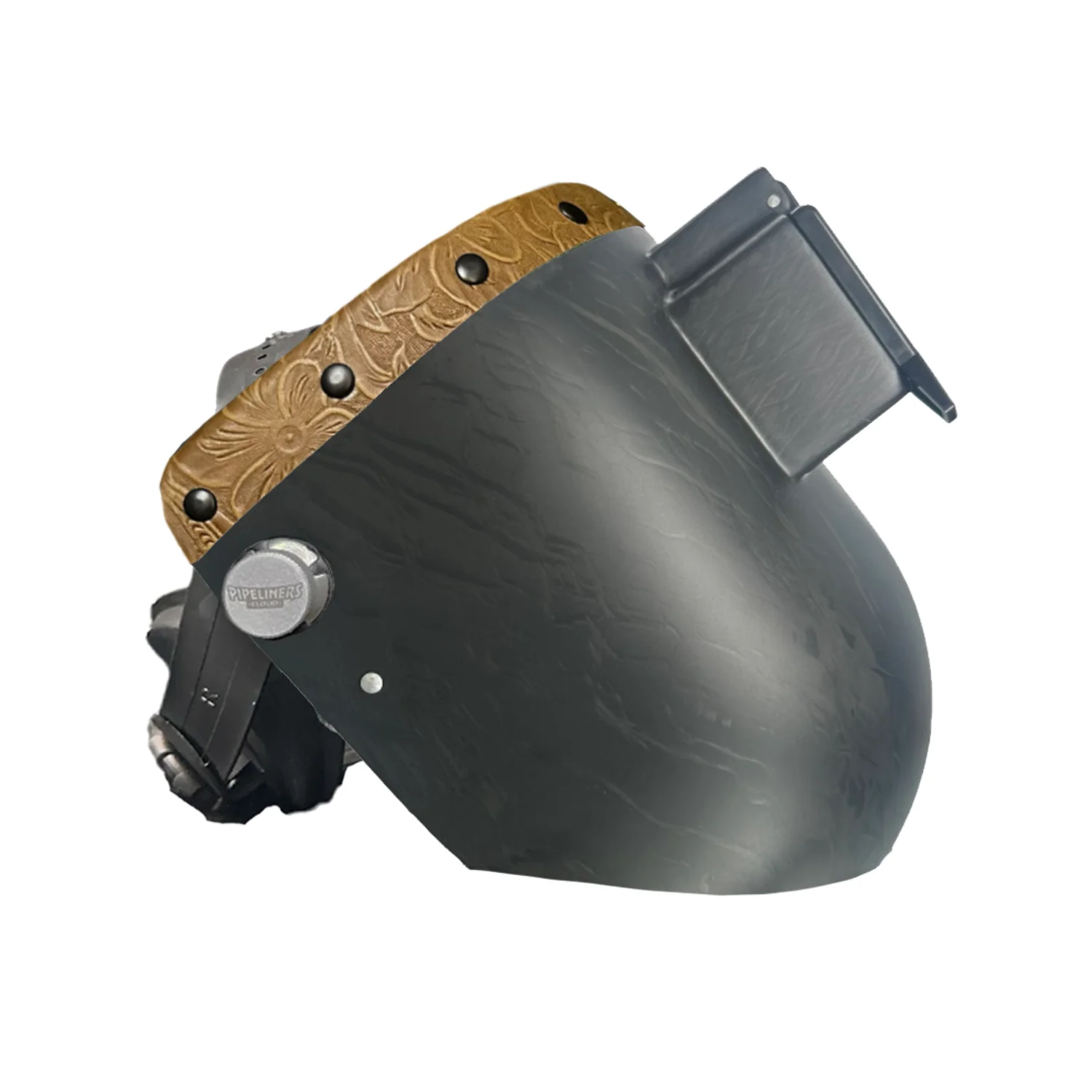 Corn Silk Carbon Fiber Chopped Top Leather Welding Hood - Image 35