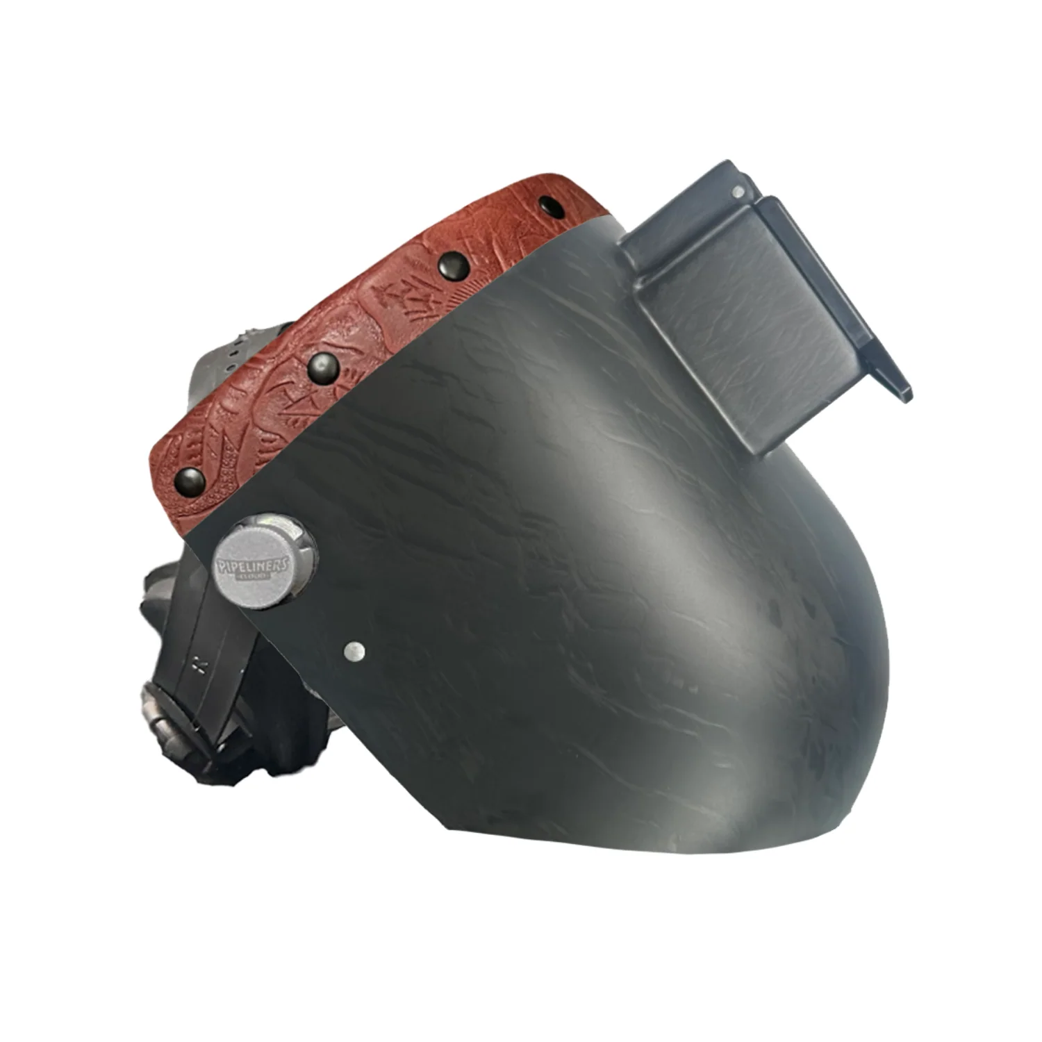 Corn Silk Carbon Fiber Chopped Top Leather Welding Hood - Image 36