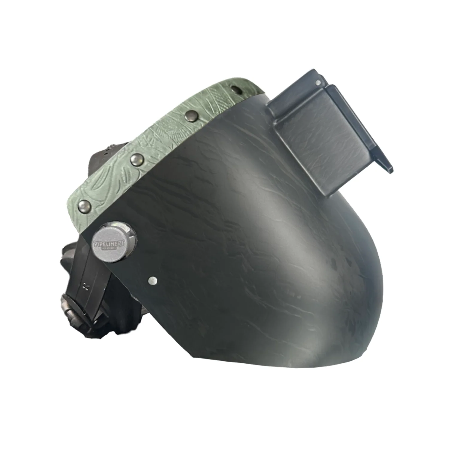 Corn Silk Carbon Fiber Chopped Top Leather Welding Hood - Image 52