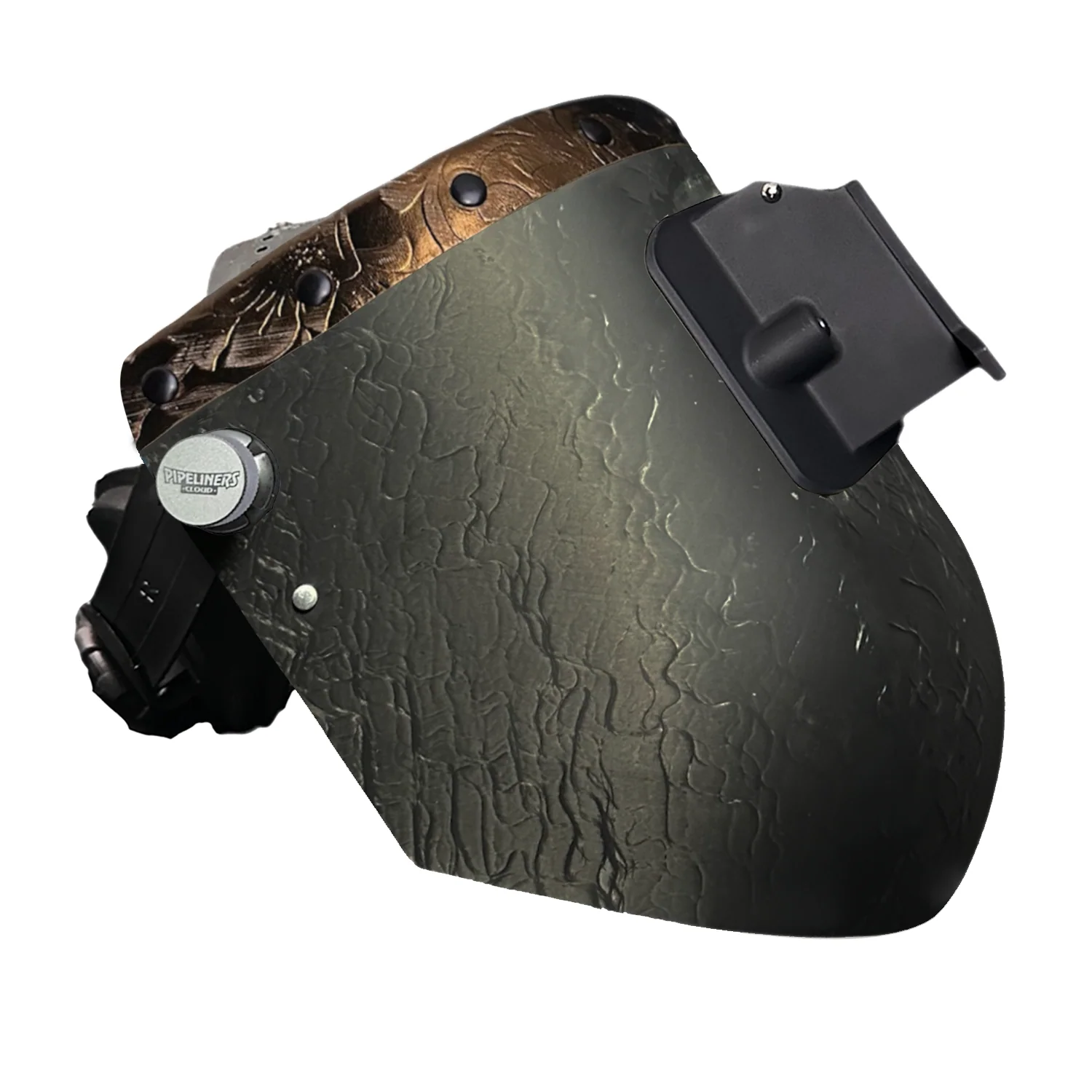 Corn Silk Carbon Fiber Chopped Top Leather Welding Hood - Image 58