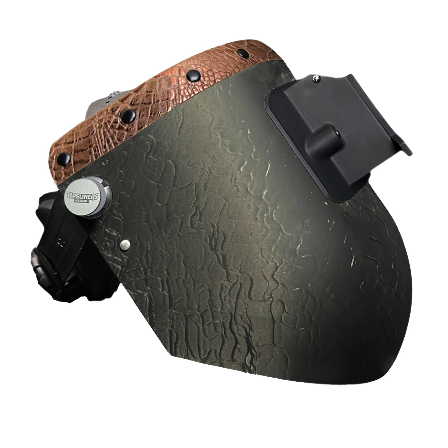 Corn Silk Carbon Fiber Chopped Top Leather Welding Hood - Image 59