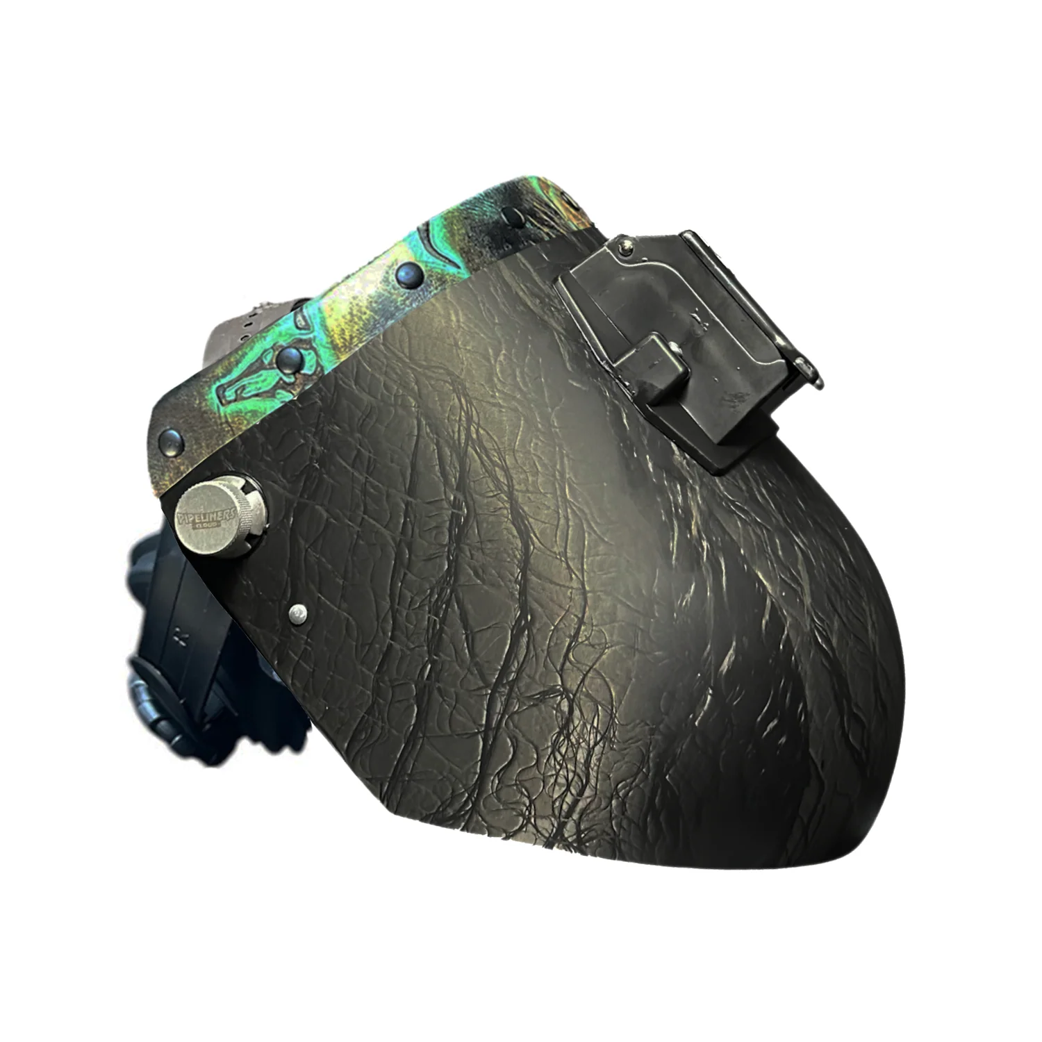 Corn Silk Carbon Fiber Chopped Top Leather Welding Hood - Image 6