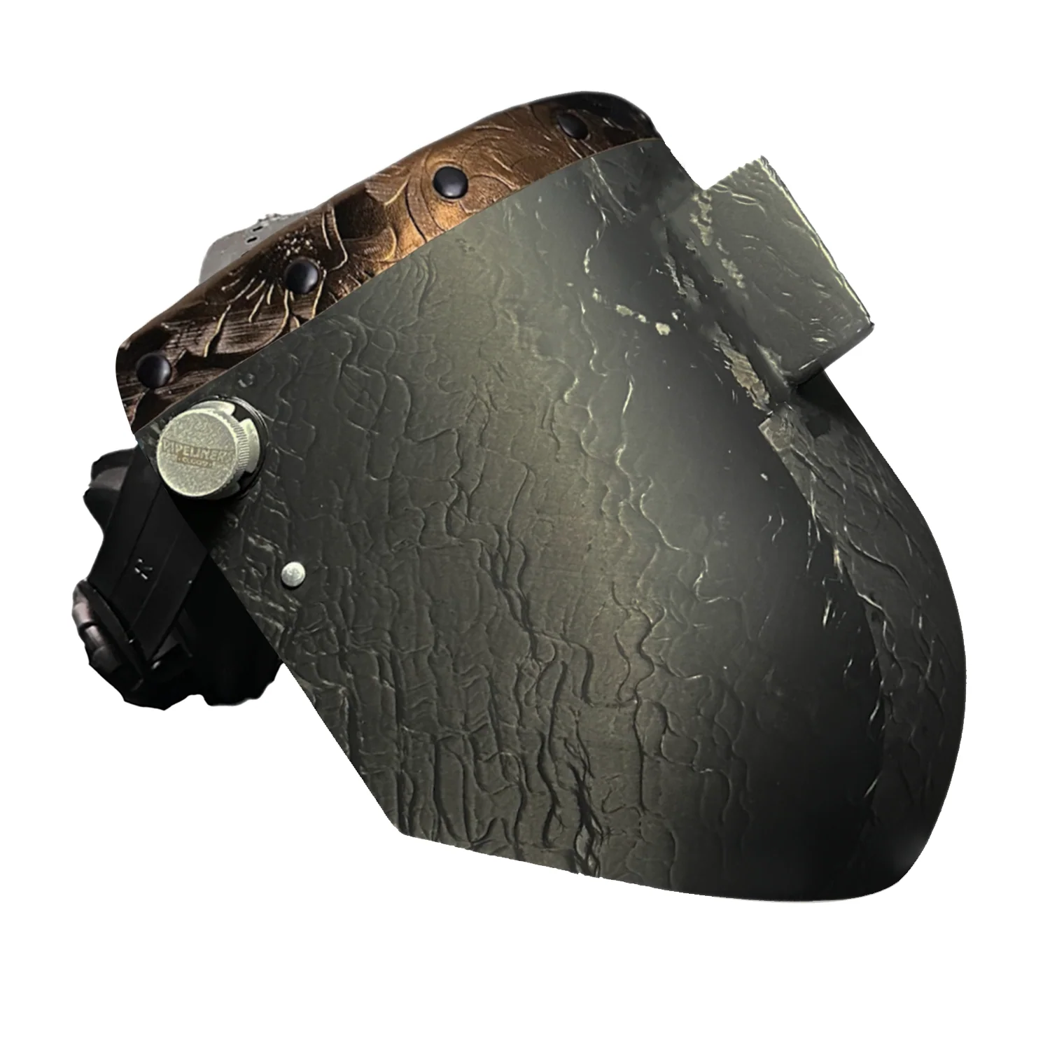 Corn Silk Carbon Fiber Chopped Top Leather Welding Hood - Image 65