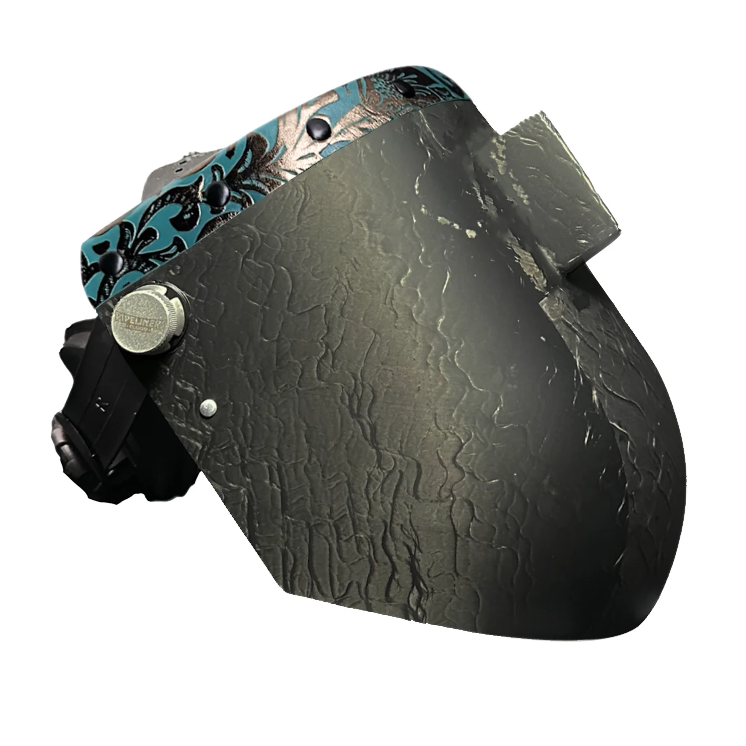 Corn Silk Carbon Fiber Chopped Top Leather Welding Hood - Image 68