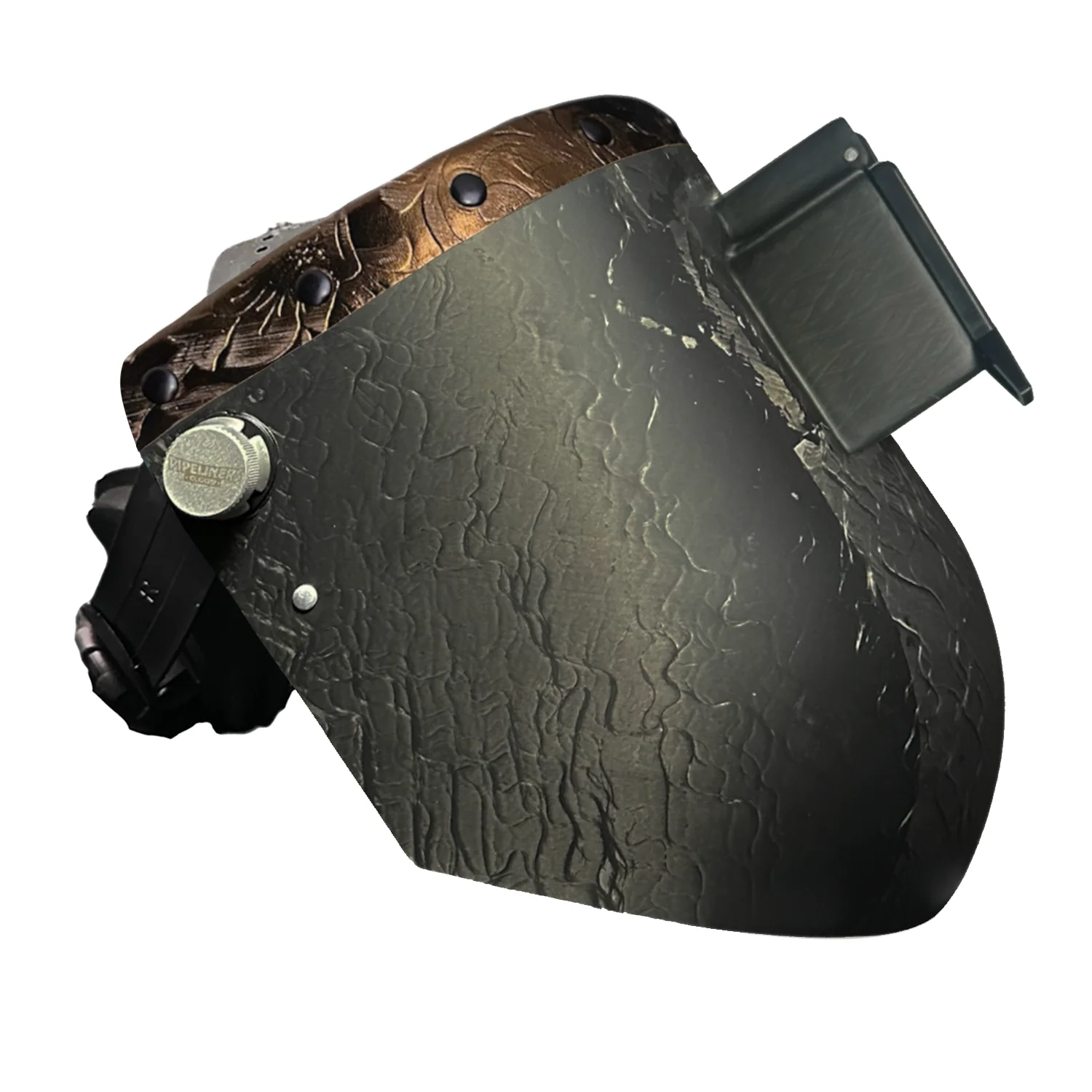Corn Silk Carbon Fiber Chopped Top Leather Welding Hood - Image 76