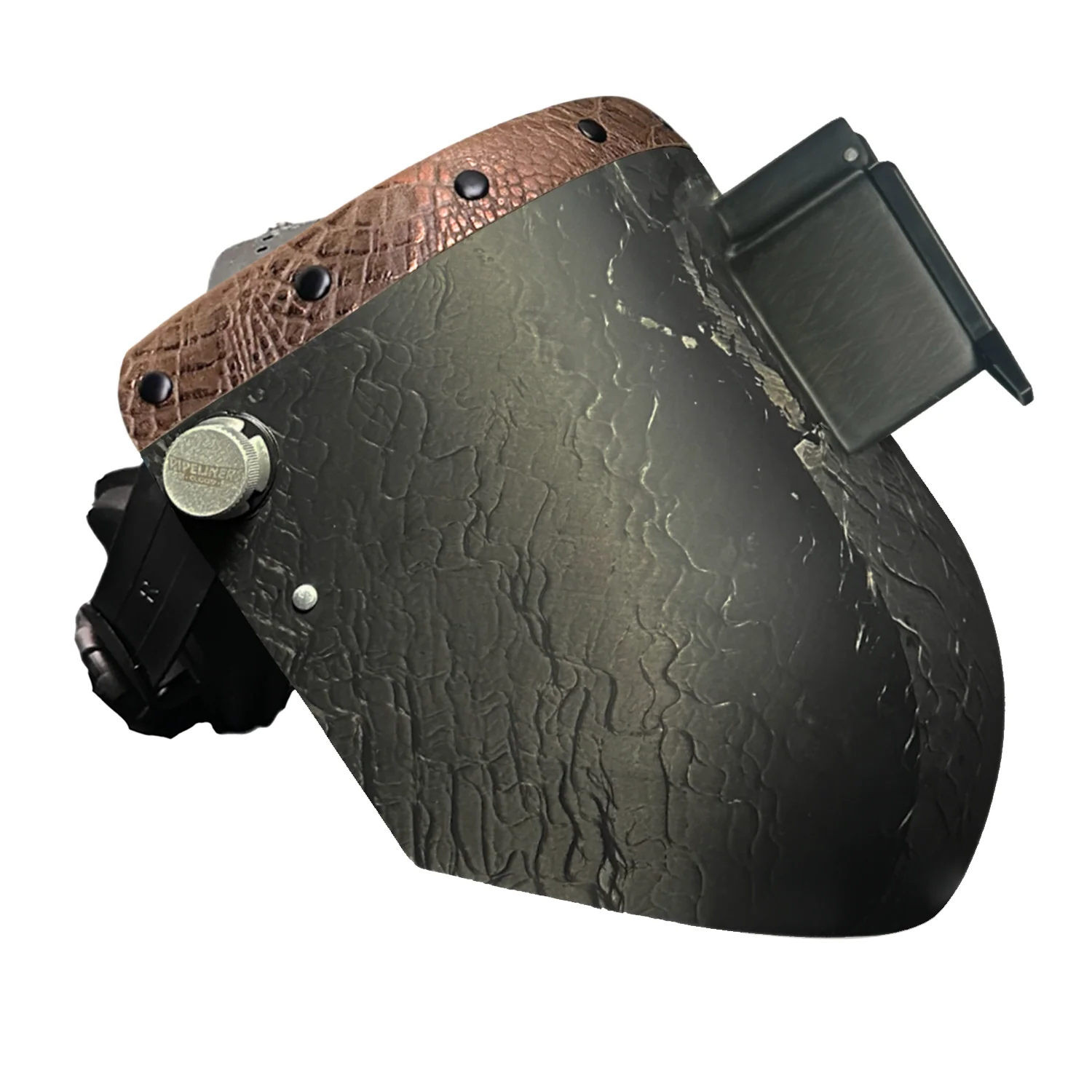 Corn Silk Carbon Fiber Chopped Top Leather Welding Hood - Image 77