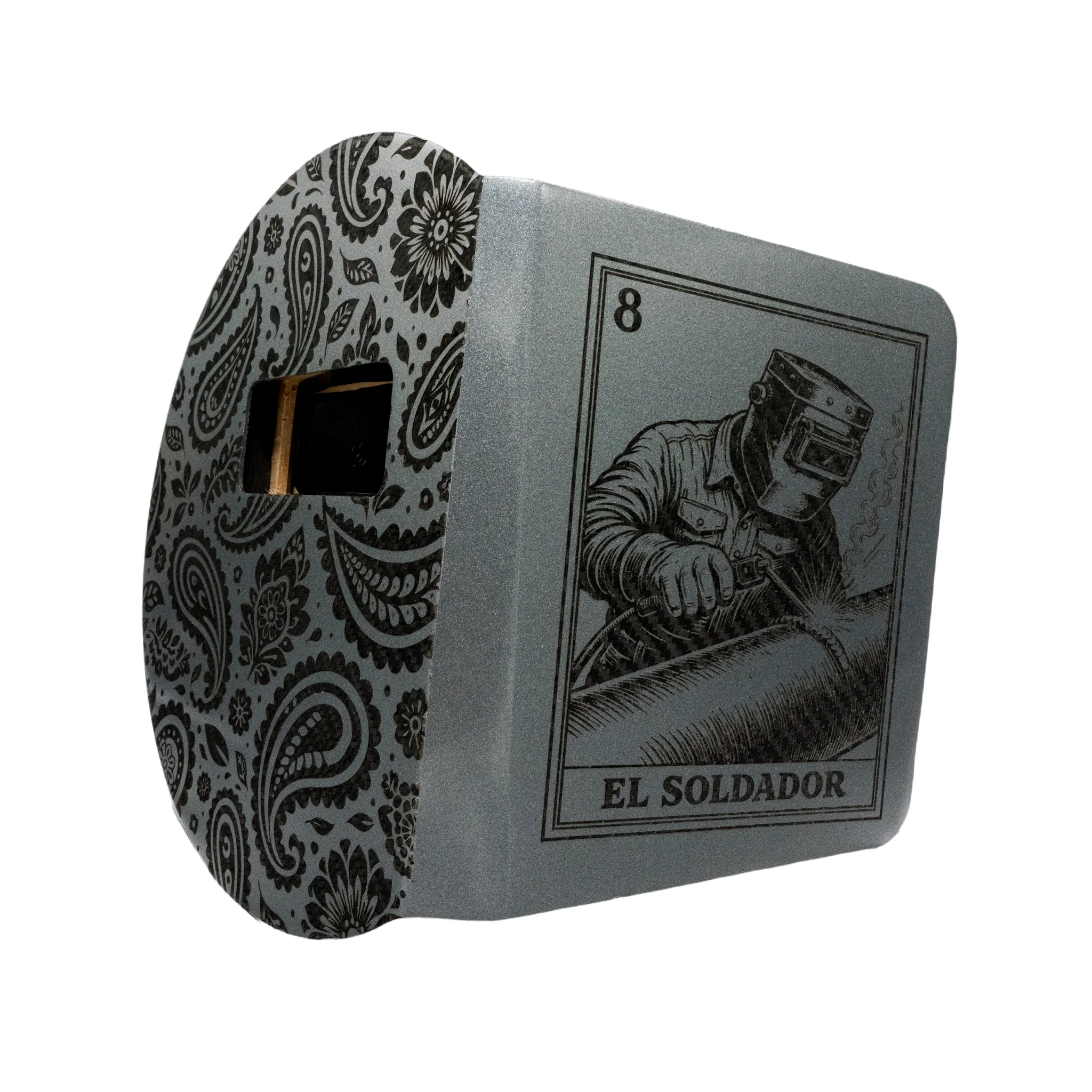 Painted Laser UNO Carbon Fiber Pancake Welding Hood - Image 6