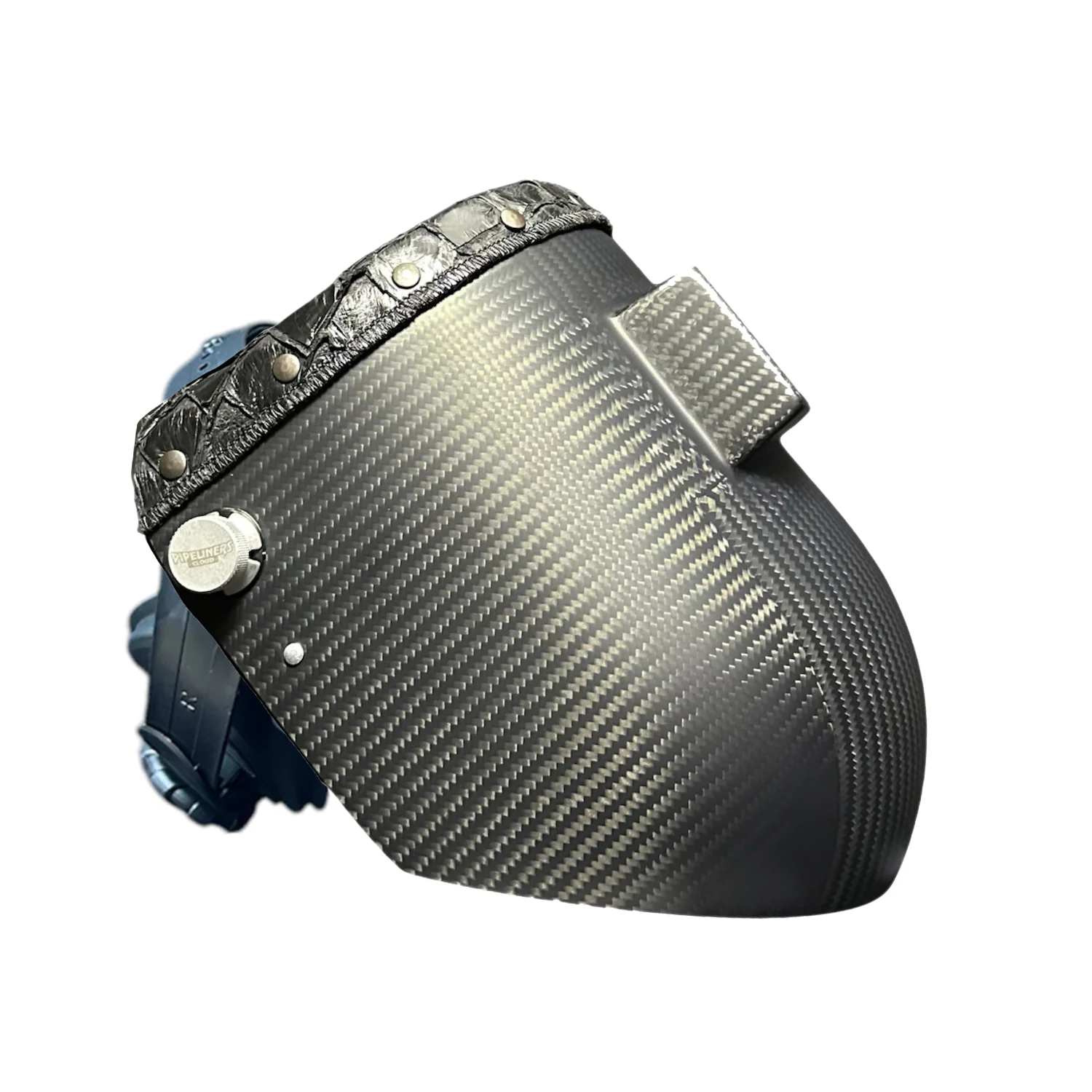 Pirarucu/Fish Chopped Top Leather Carbon Fiber Welding Hood - Image 11