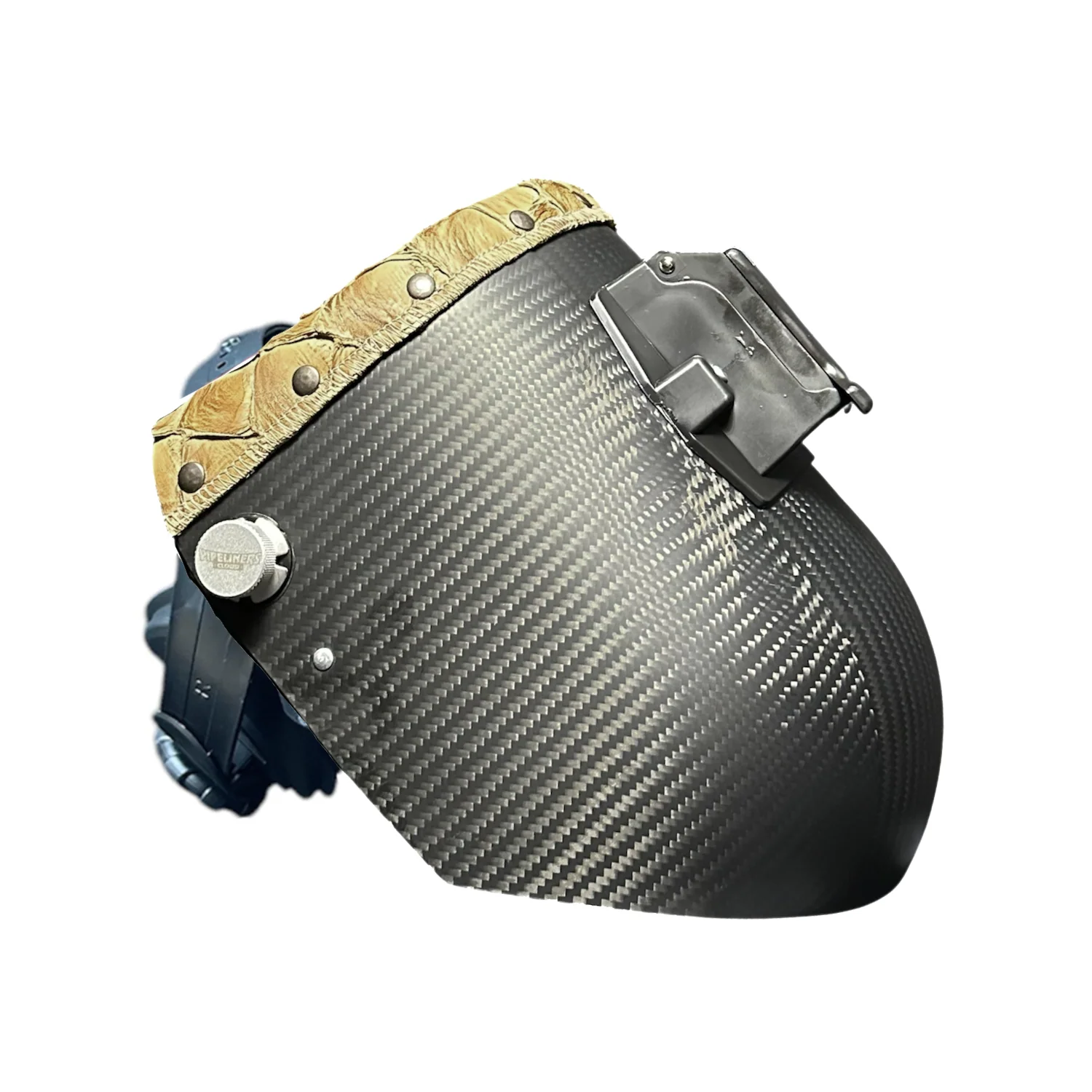 Pirarucu/Fish Chopped Top Leather Carbon Fiber Welding Hood - Image 3