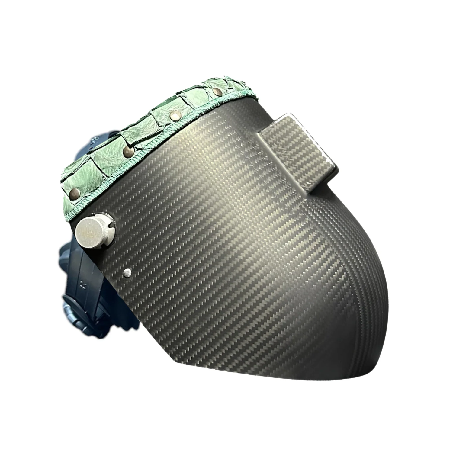 Pirarucu/Fish Chopped Top Leather Carbon Fiber Welding Hood - Image 4